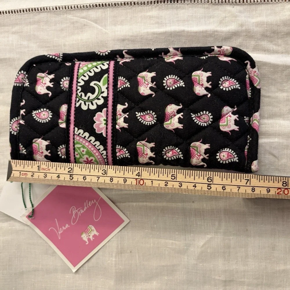 Vera Bradley Pink Elephants Black Eyeglass Case Retired NEW W tags Charming Pink